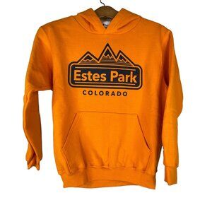 Champion Estes Park Colorado Pullover Hoodie Long Sleeve Orange Kids Medium NEW
